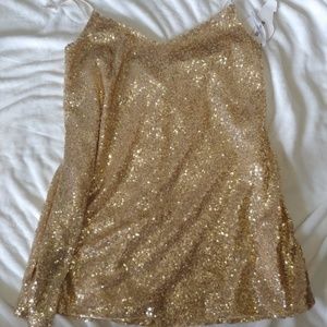 Gold Sequin Prom Dress Bridesmaid Plus Size 22